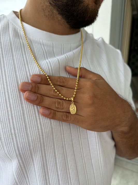 Cadena Militar 2.5mm y 65cm + Dije Virgen Tallada